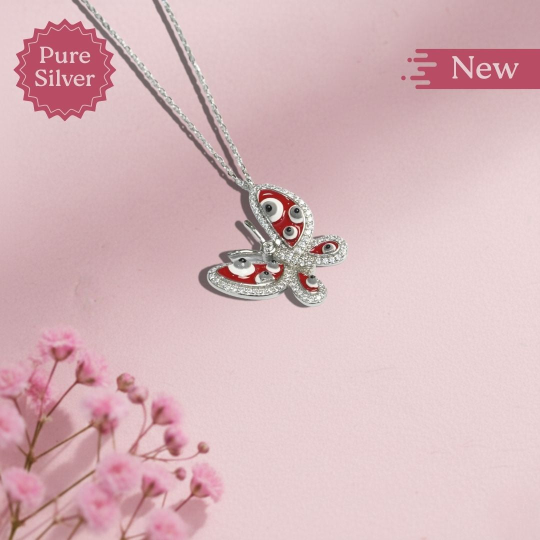 Sterling silver butterfly pendant