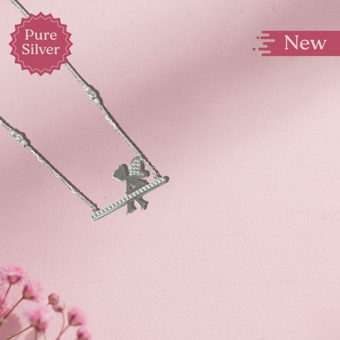 Silver Fairy Swing Necklace