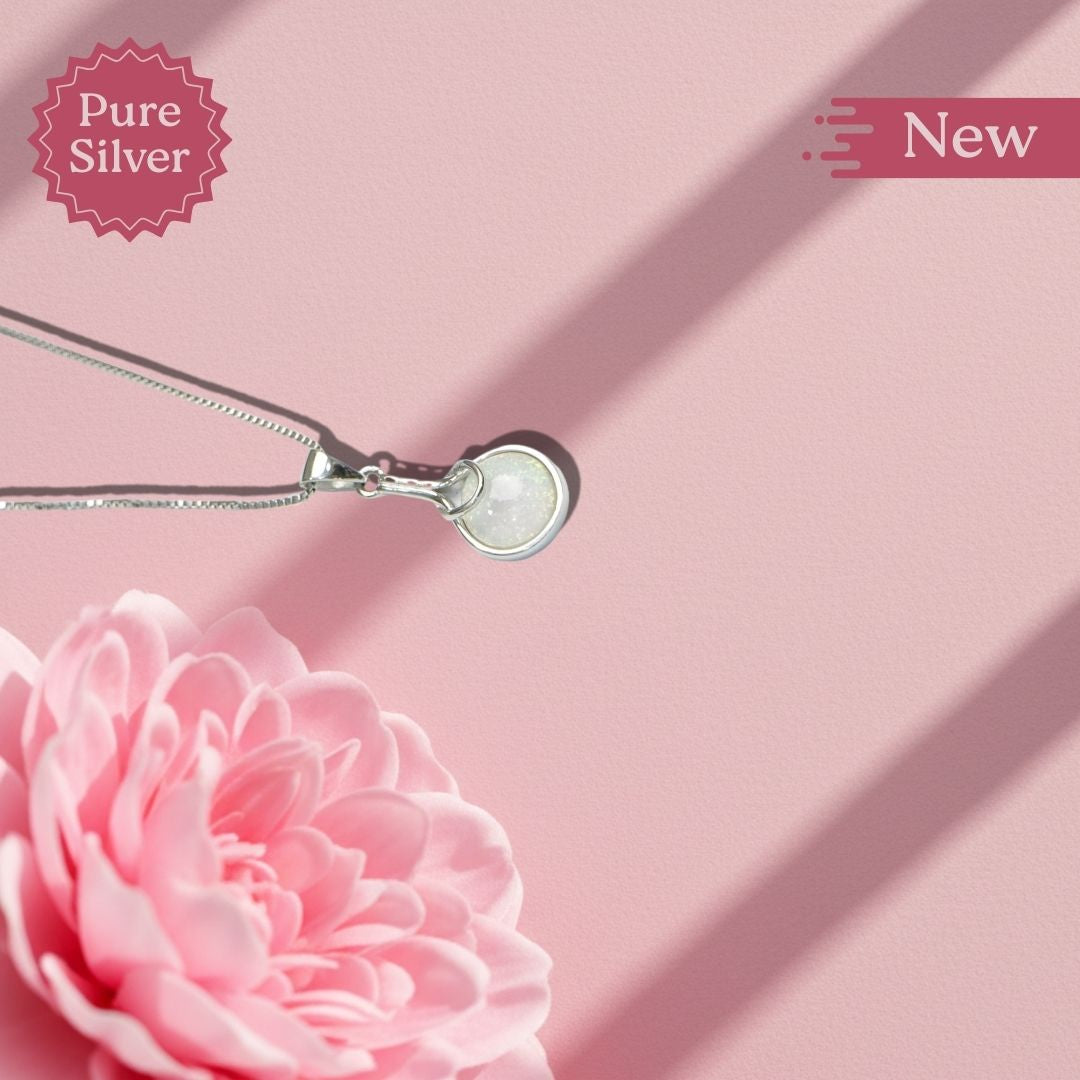 Opal Moon Charm Pendant Necklace