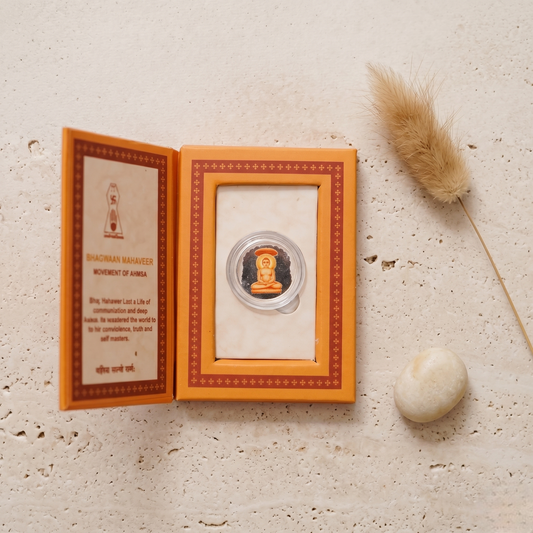 Bhagwaan Mahaveer Silver Coin – The Embodiment of Ahimsa | Jain Gift Box with Ahimsa Parmo Dharma