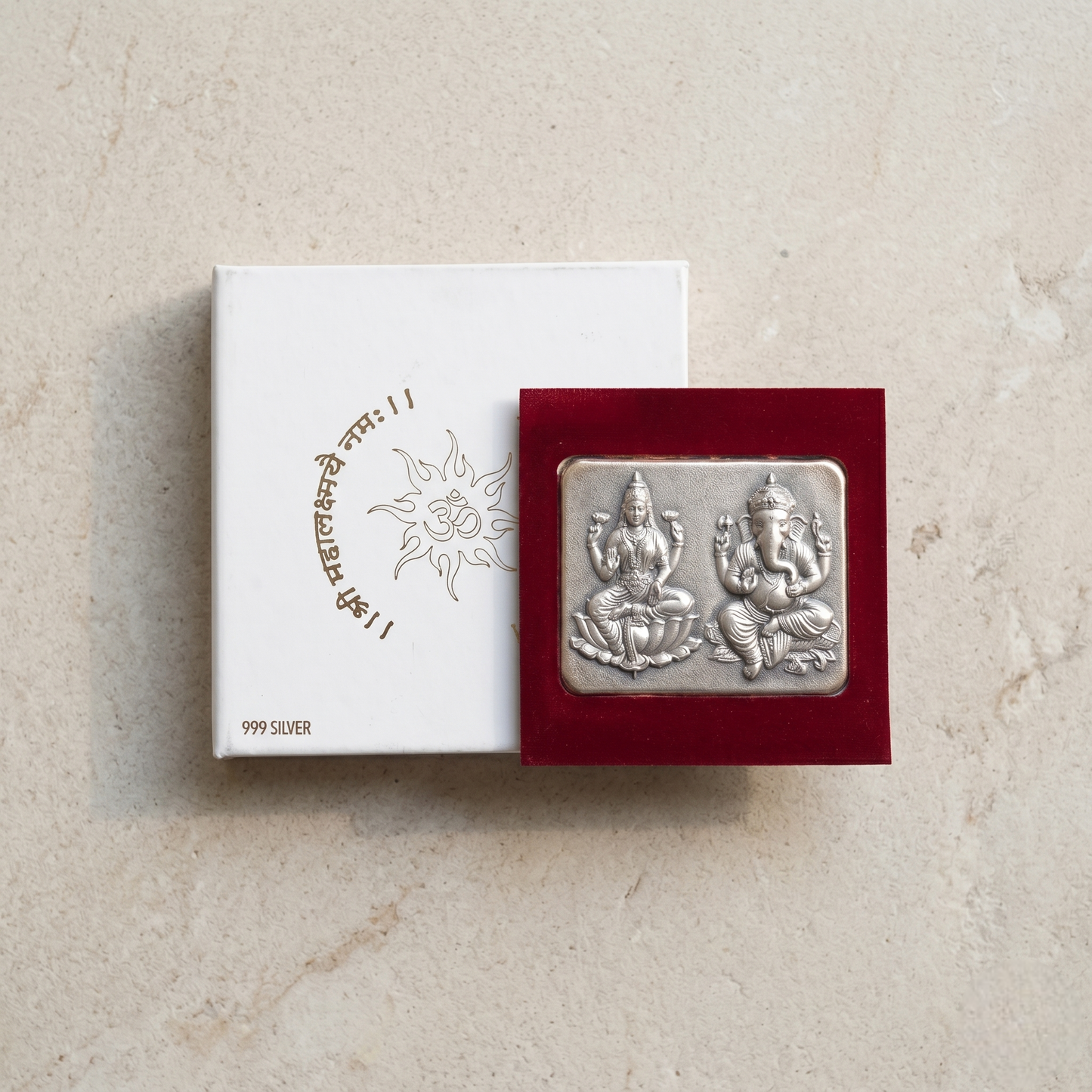 925 Silver Lakshmi Ganesha – Premium Velvet Gift Box