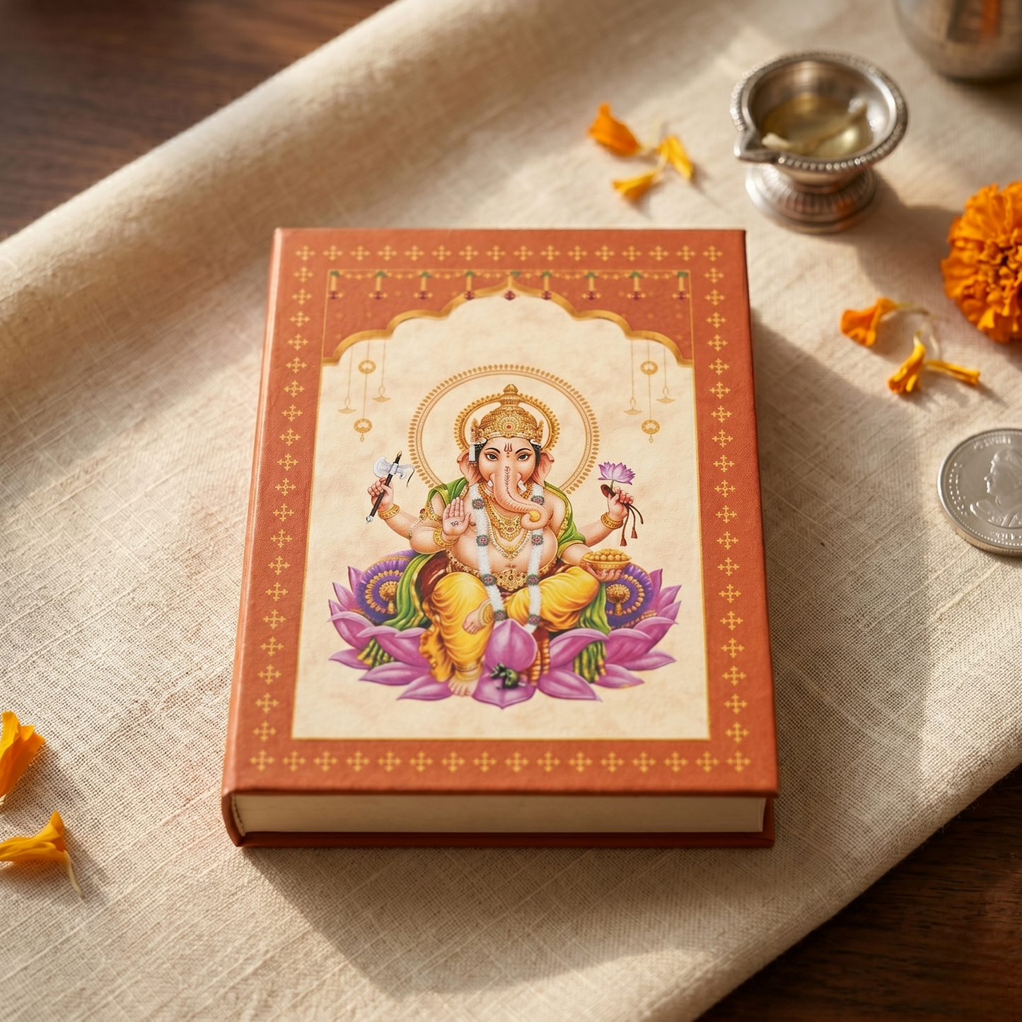 Shree Ganesha Silver Coin – God of New Beginnings | Premium Book-Style Gift Box