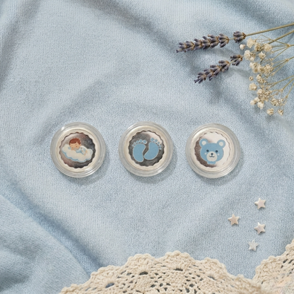 Baby 999 Pure Silver Coin Set – 3 Coins × 2.5g | 24mm | BU Quality with Certificate of Authenticity