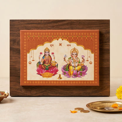 Lakshmi Maa & Lord Ganesha Colour Silver Coin – Grace of Abundance & Remover of Obstacles | Shubh Labh Gift Box