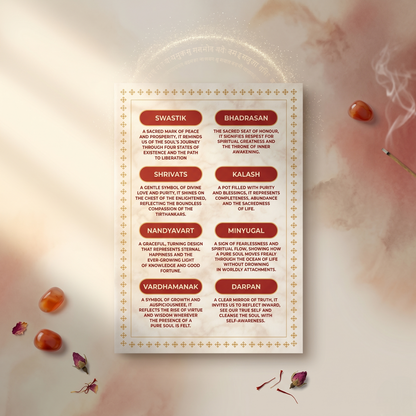 Ashtamangal Silver Coin Set – 8 Sacred Jain Symbols in Premium Gift Box