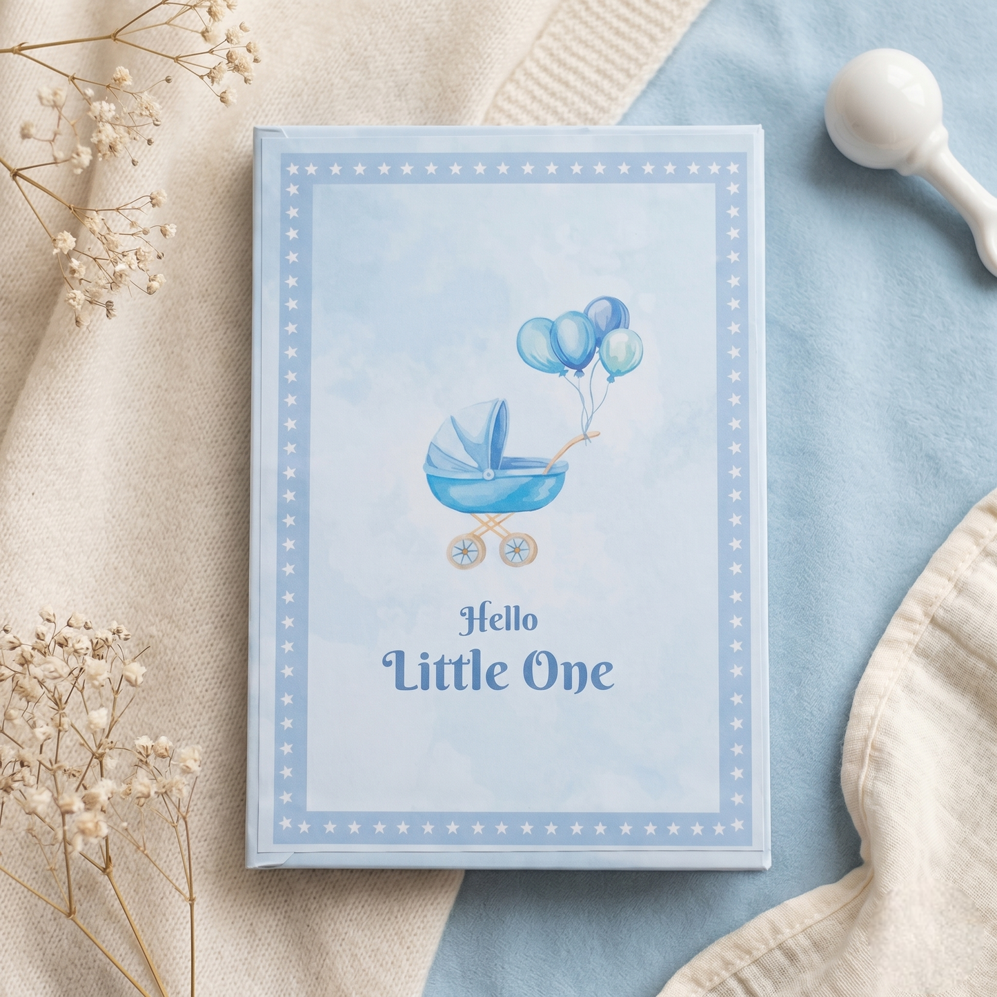 Hello Little One Silver Coin Set – 6 Pure Silver Baby Boy Coins in Premium Blue Book Gift Box