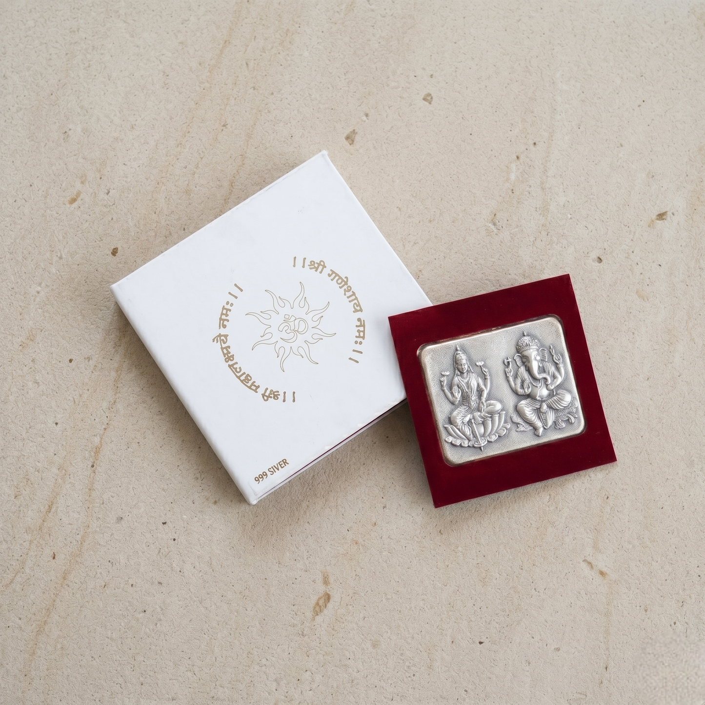 925 Silver Lakshmi Ganesha – Premium Velvet Gift Box