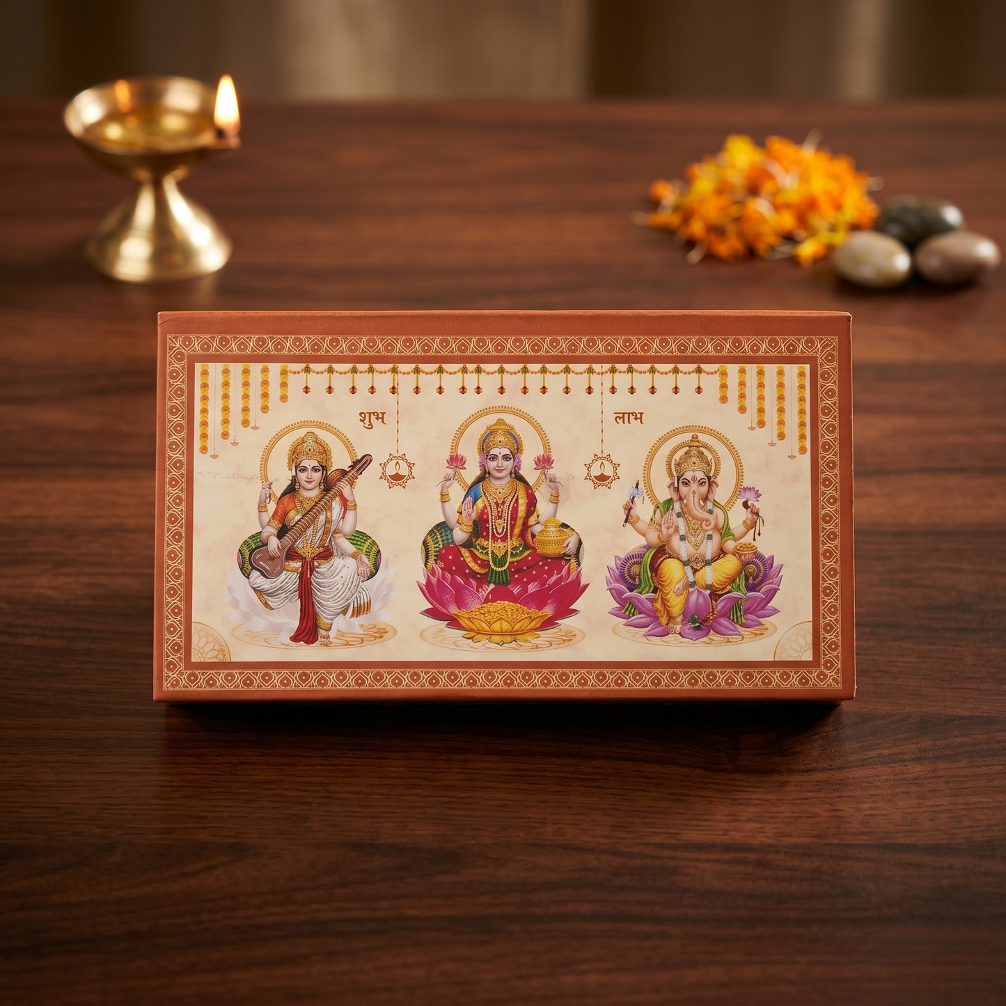 Saraswati, Lakshmi & Ganesha Colour Silver Coin Trio – Shubh Labh | Divine Trinity of Wisdom, Prosperity & Success