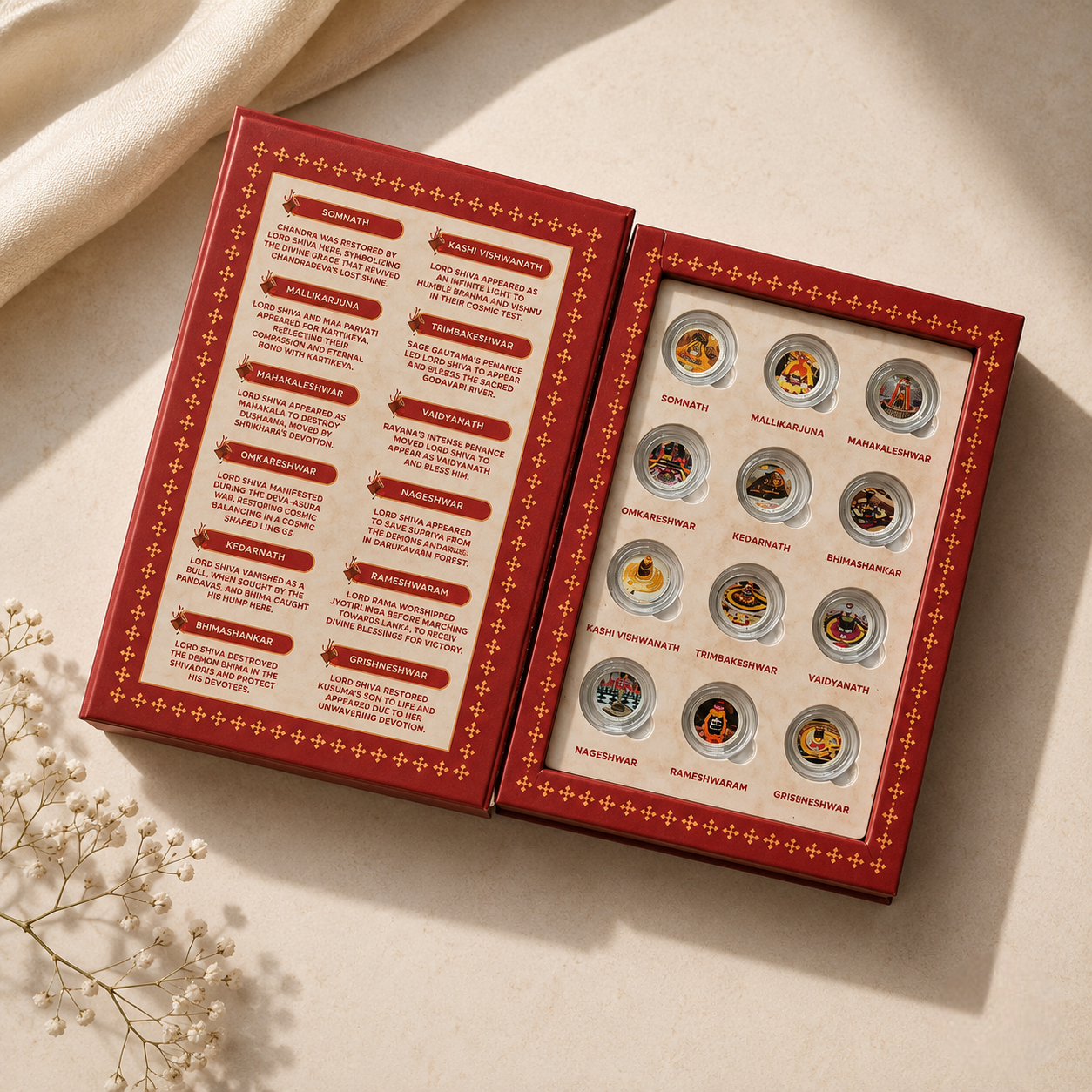 Dashavatar Silver Coin Set – 10 Divine Incarnations of Lord Vishnu in Premium Gift Box