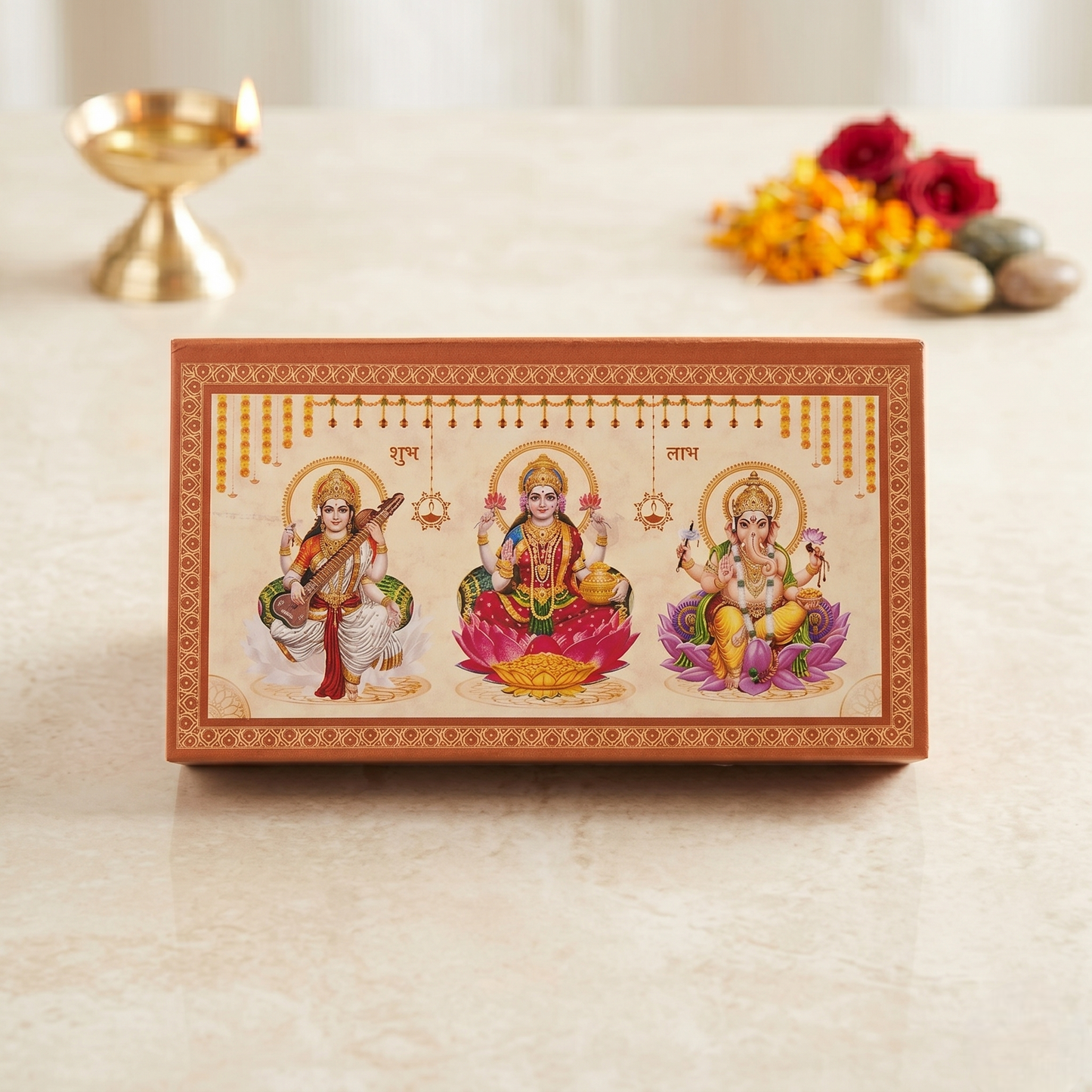 Saraswati, Lakshmi & Ganesha Colour Silver Coin Trio – Shubh Labh | Divine Trinity of Wisdom, Prosperity & Success