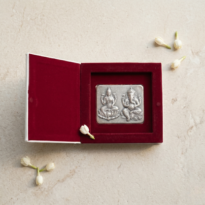 925 Silver Lakshmi Ganesha – Premium Velvet Gift Box