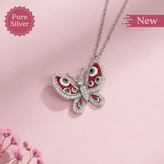 Sterling silver butterfly pendant