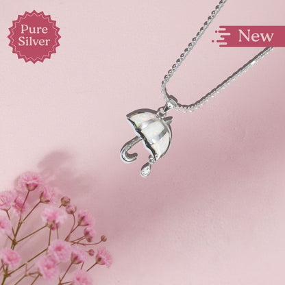sterling silver umbrella pendant necklace