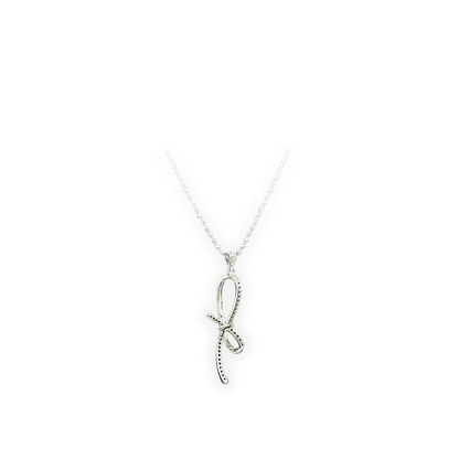 Silver Bow Charm Necklace