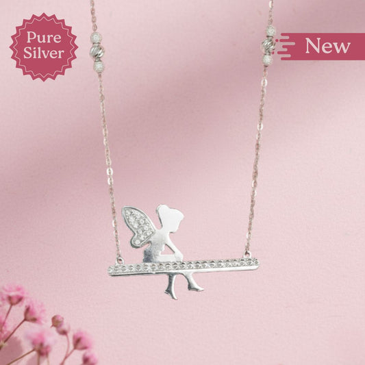 Silver Fairy Swing Necklace