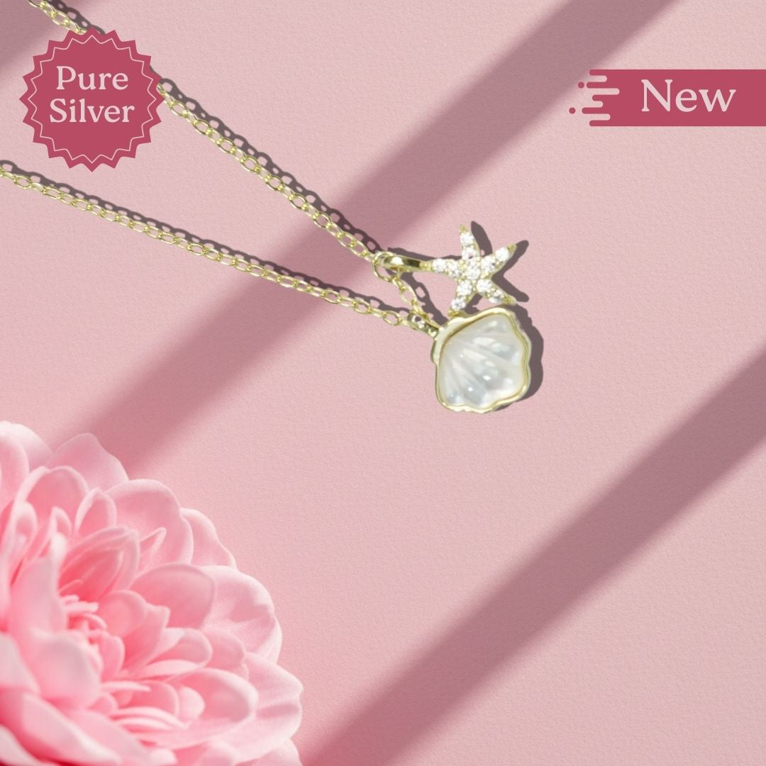 Seashell and Starfish Charm Necklace