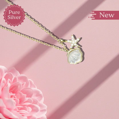 Seashell and Starfish Charm Necklace