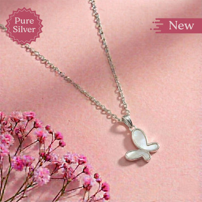 silver butterfly pendant necklace