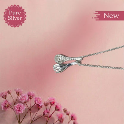 Sterling Silver Spoon & Fork Pendant Necklace