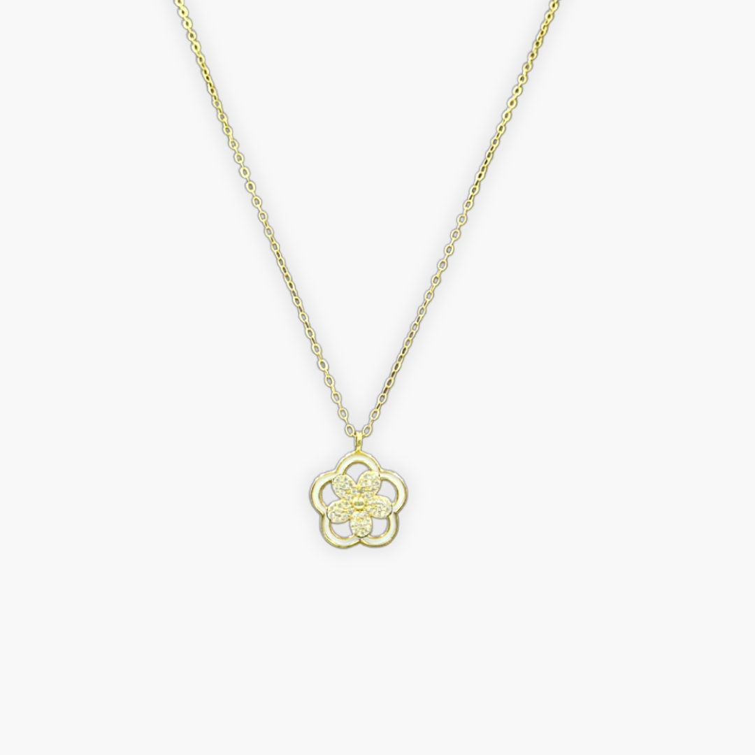 Golden Grace Flower Pendant