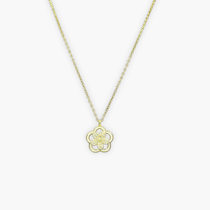 Golden Grace Flower Pendant
