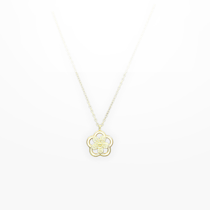Golden Grace Flower Pendant