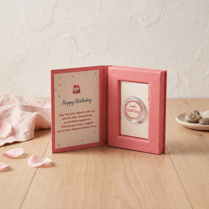 Happy Birthday Silver Coin Gift Set – Pure Silver Coin in Premium Pink Gift Box with Message Card