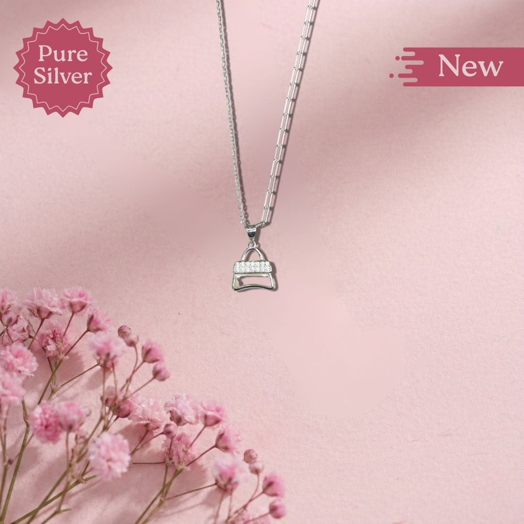 handbag pendant necklace