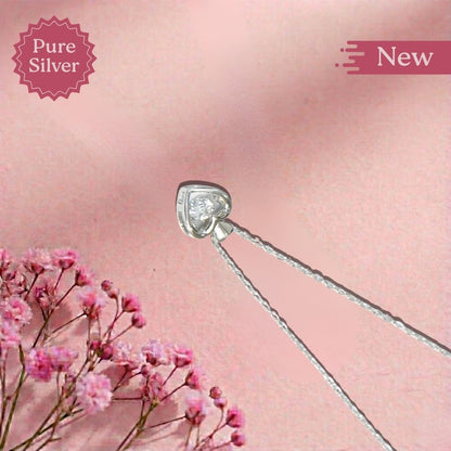 Silver Love Sparkle Heart Necklace