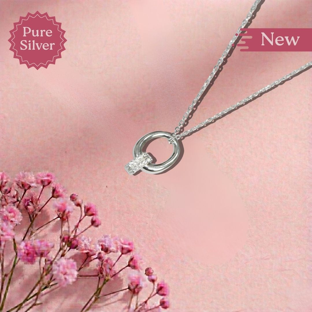 Sterling Silver Interlocking Circle Necklace