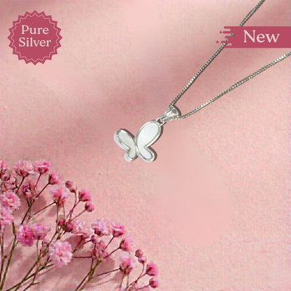 silver butterfly pendant necklace