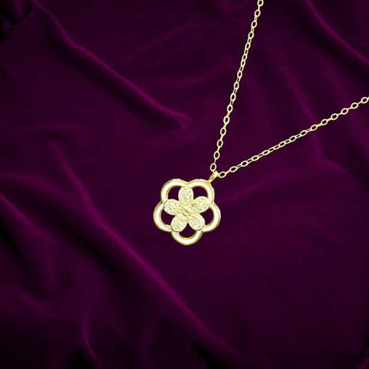 Golden Grace Flower Pendant