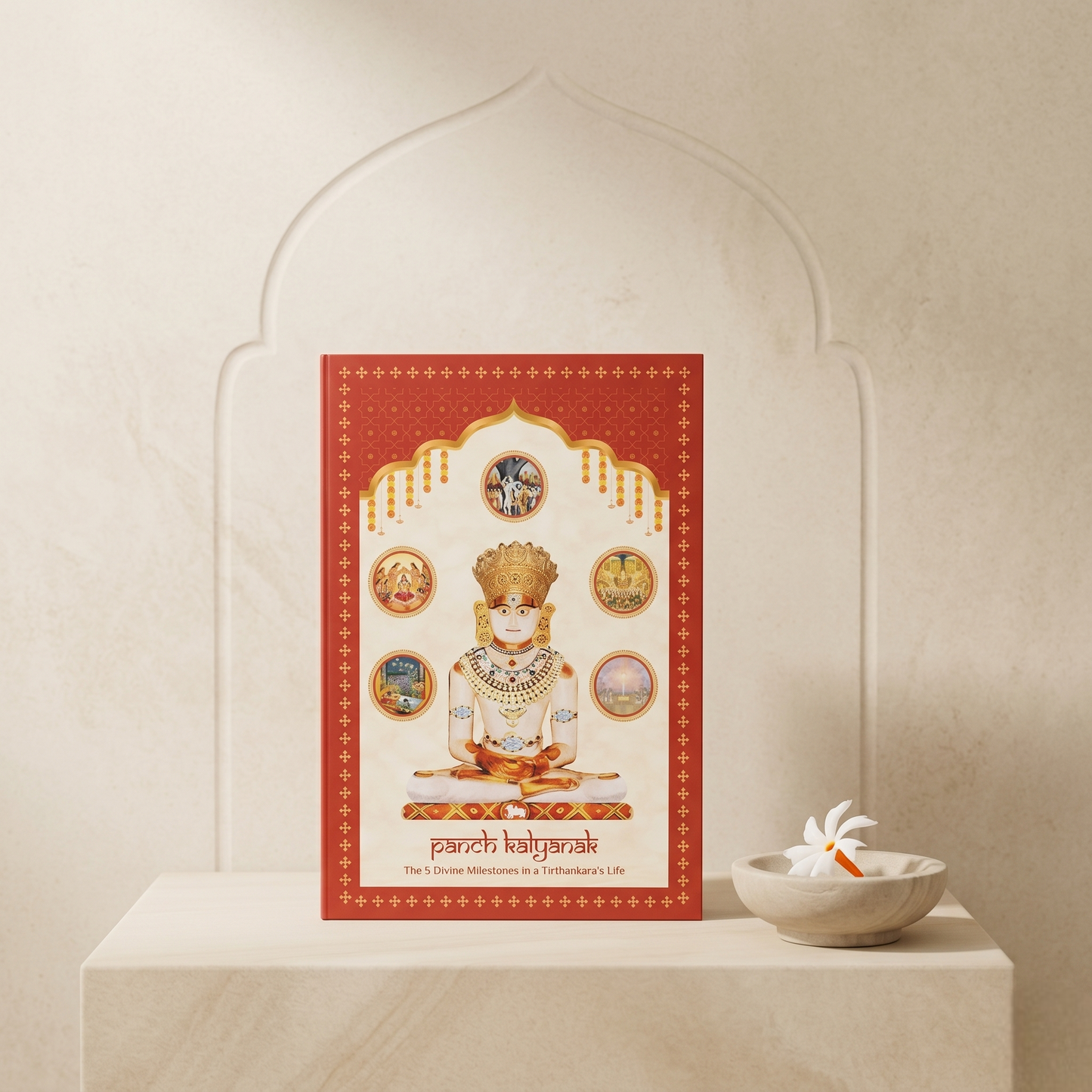 Panch Kalyanak Silver Coin Set – 5 Divine Milestones in a Tirthankara's Life | Jain Premium Gift Box