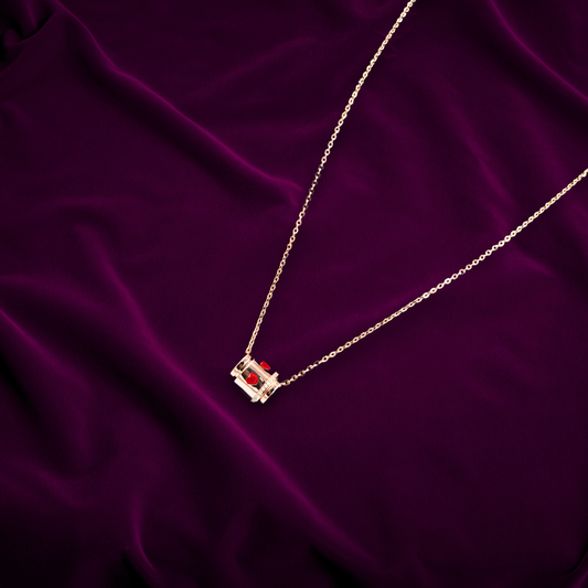 Velora Ruby Cage Necklace